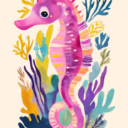 Pink Seahorse – Coastal Wall Art