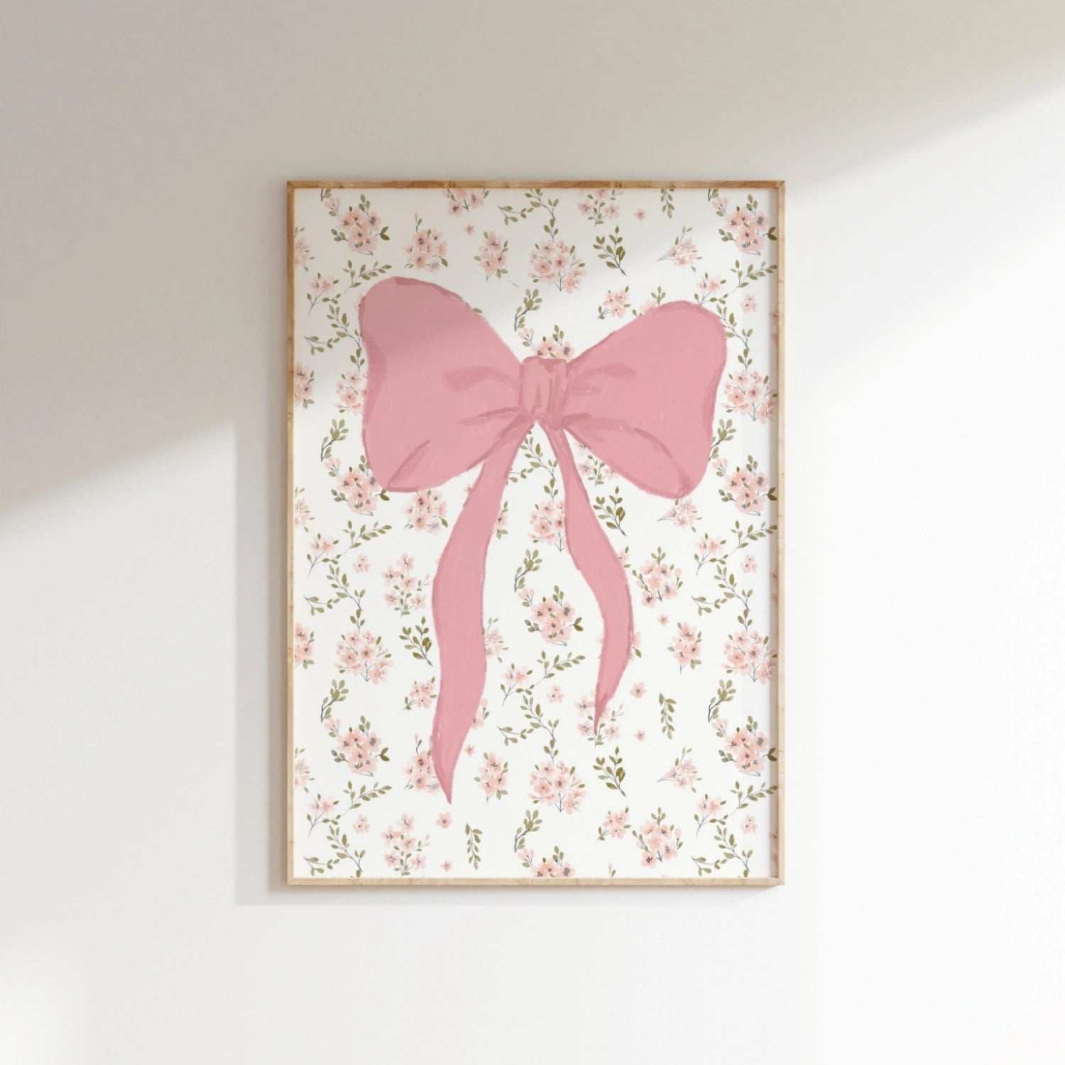 Pink Bow Nursery Wall Art, Girls Room Decor