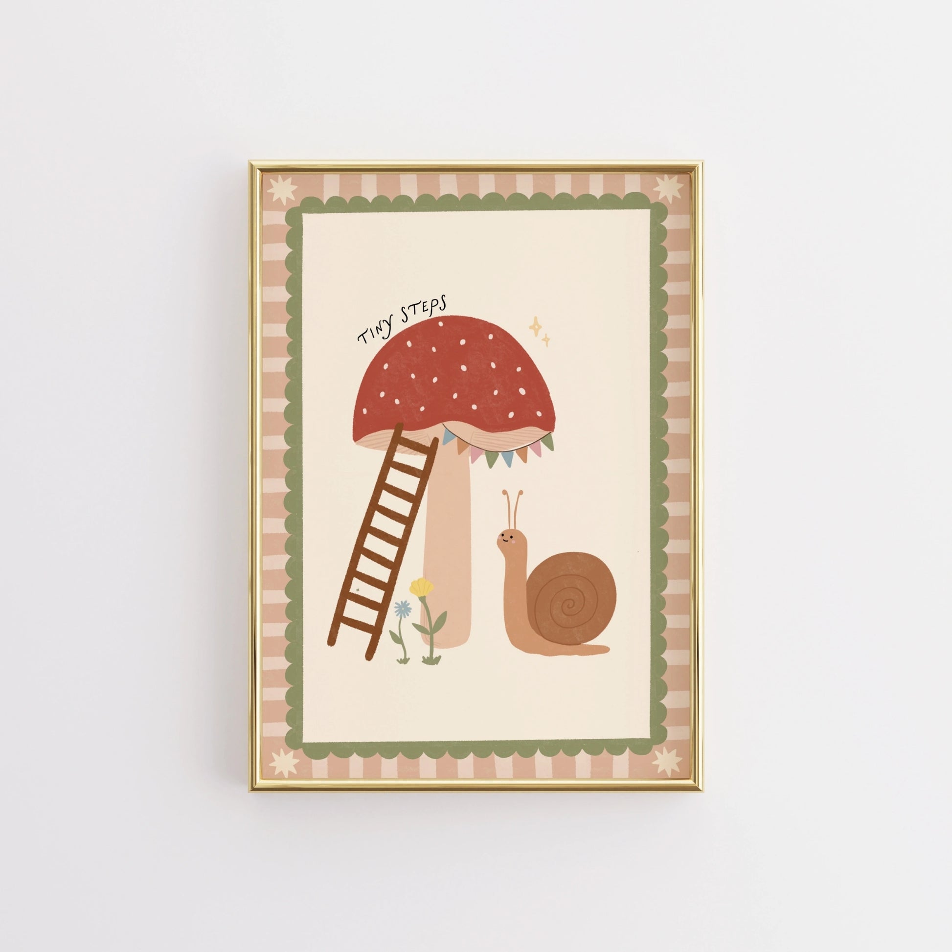 Snail Mushroom Nursery Wall Art