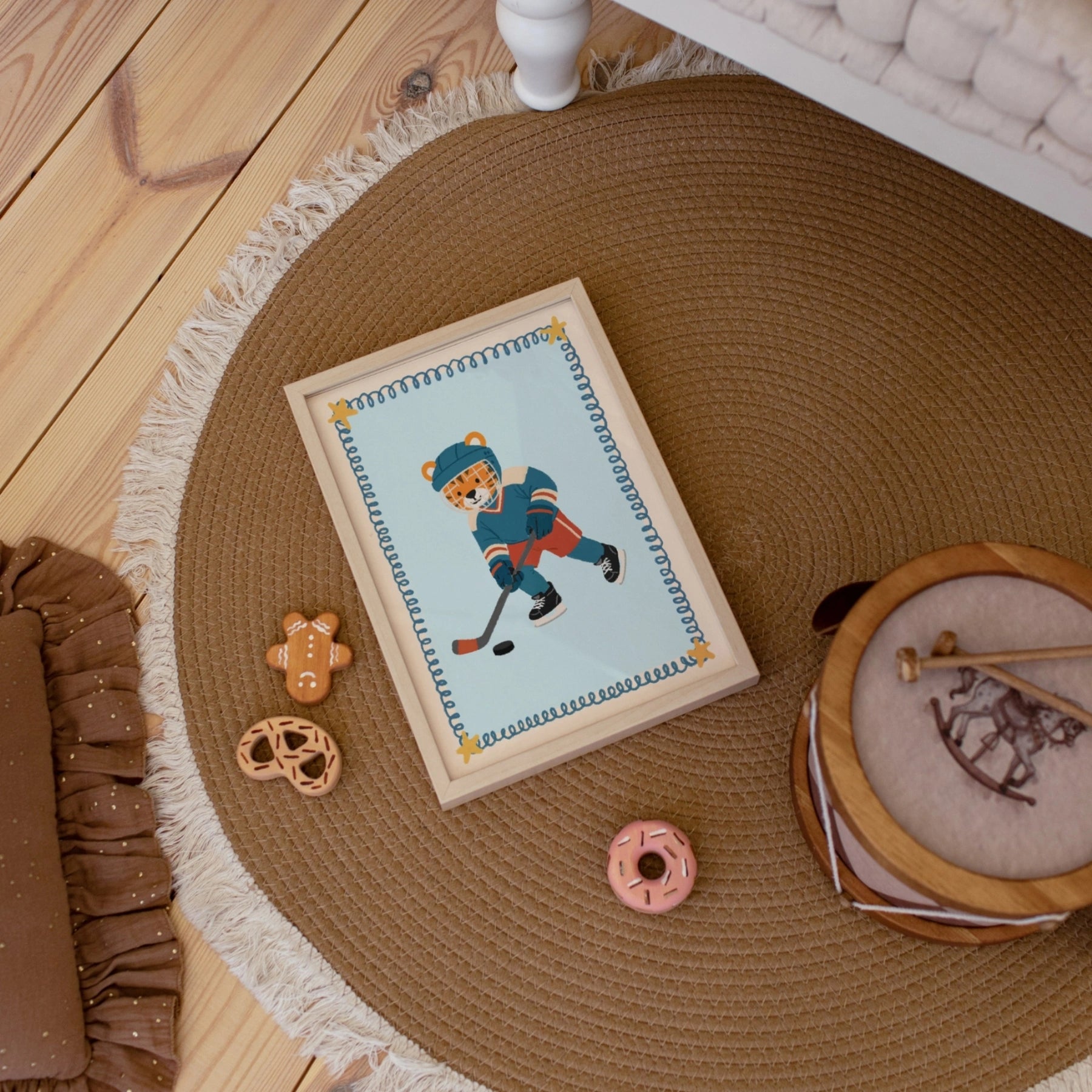 Hockey Tiger Nursery Wall Art