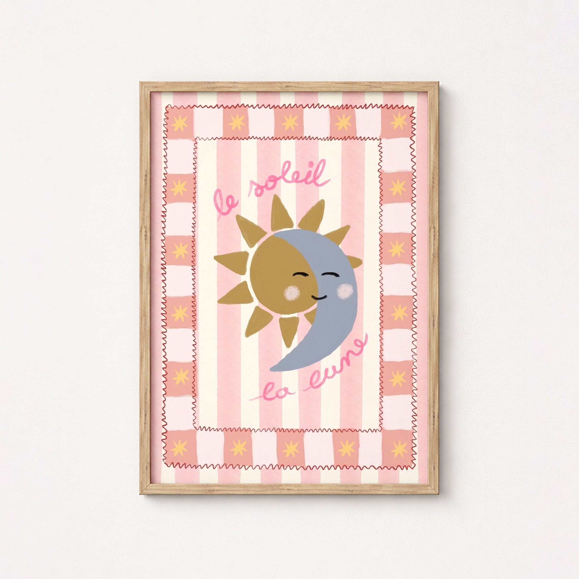Le Soleil La Lune Nursery Print