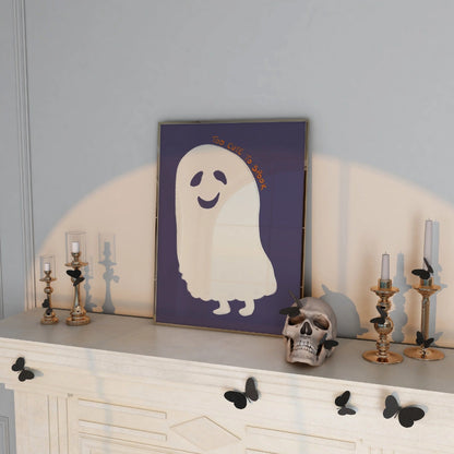 Too Cute to Spook Print – Funny Ghost Halloween Wall Art