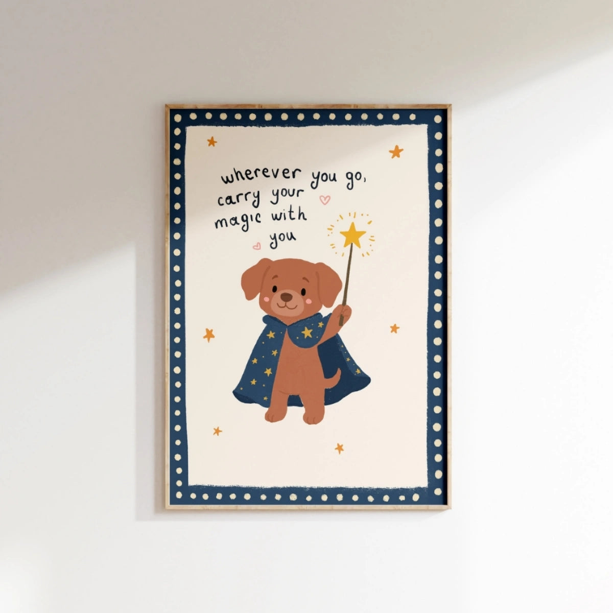 Carry Your Magic Puppy Print, Colorful Kids Decor
