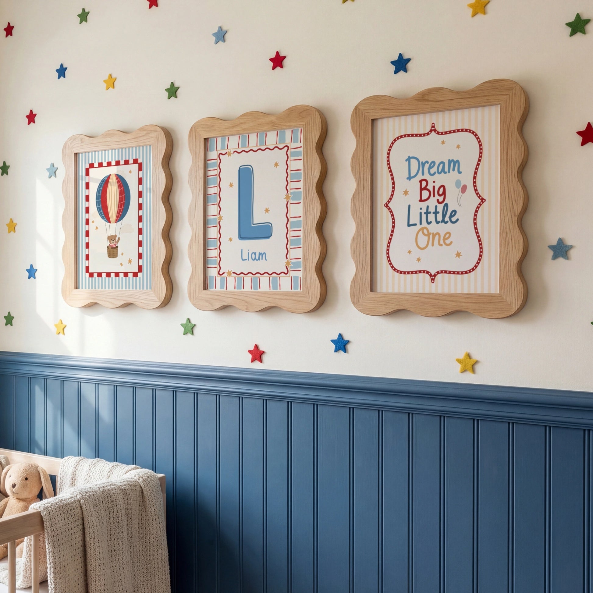 Prints with Customizable Name Set of 3 – Nursery & kids wall art
