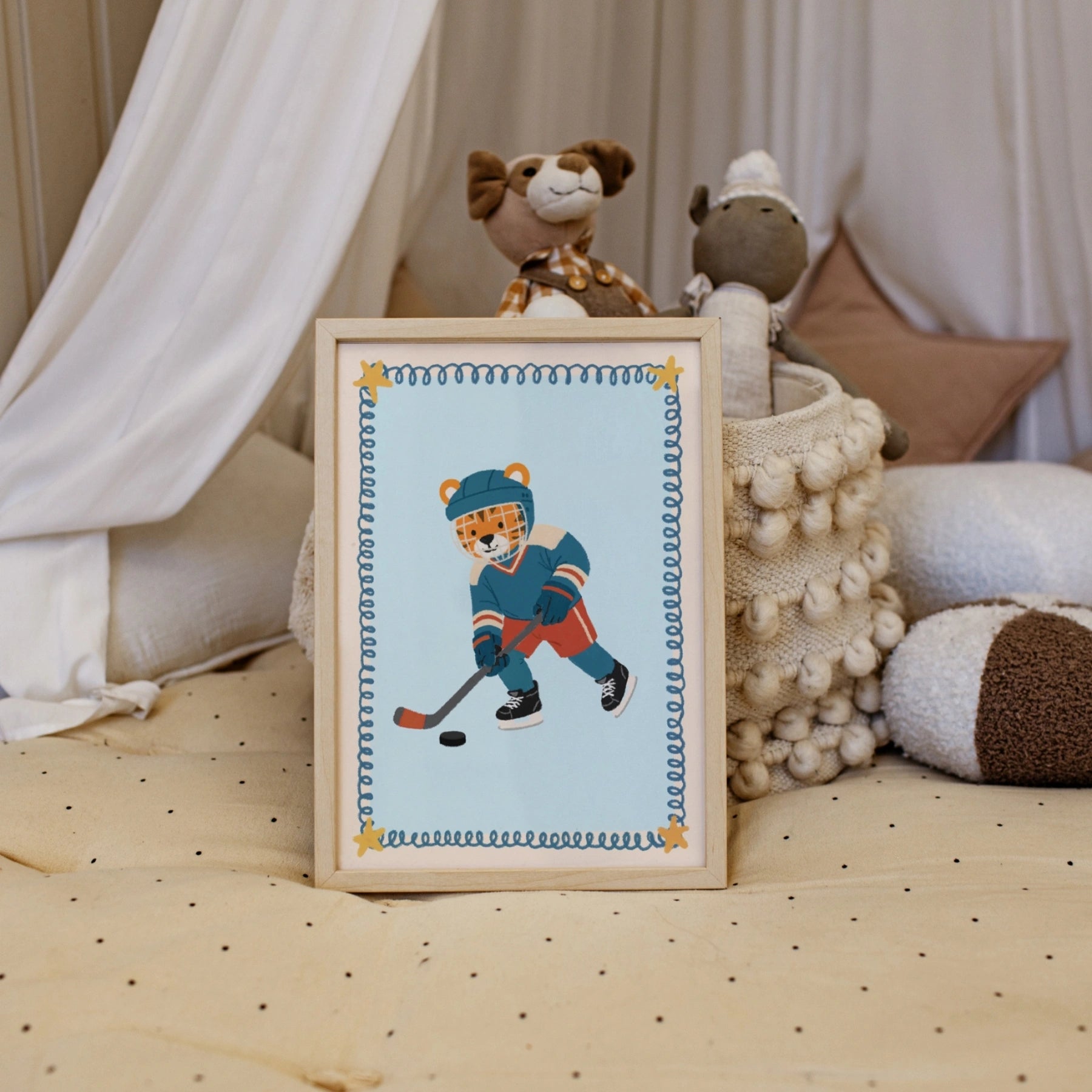 Hockey Tiger Nursery Wall Art
