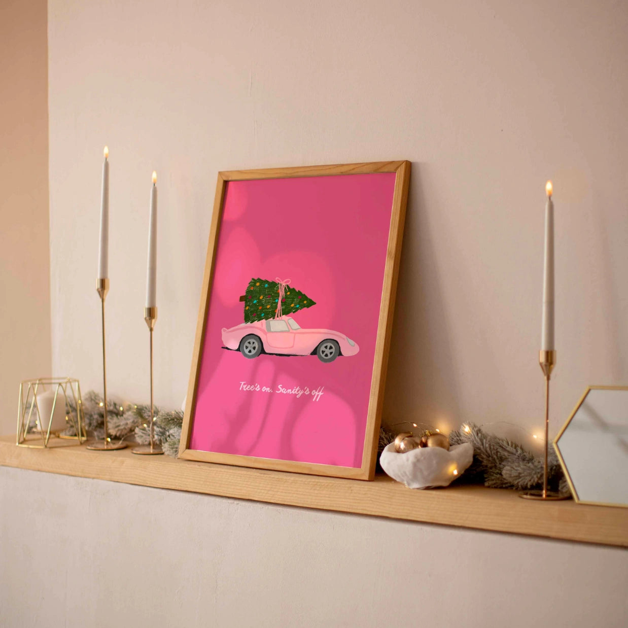 Pink Car Xmas Decor