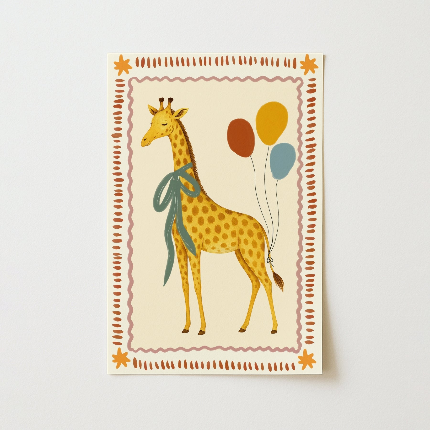 Vintage Giraffe Nursery Print