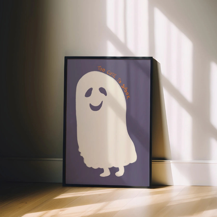 Too Cute to Spook Print – Funny Ghost Halloween Wall Art