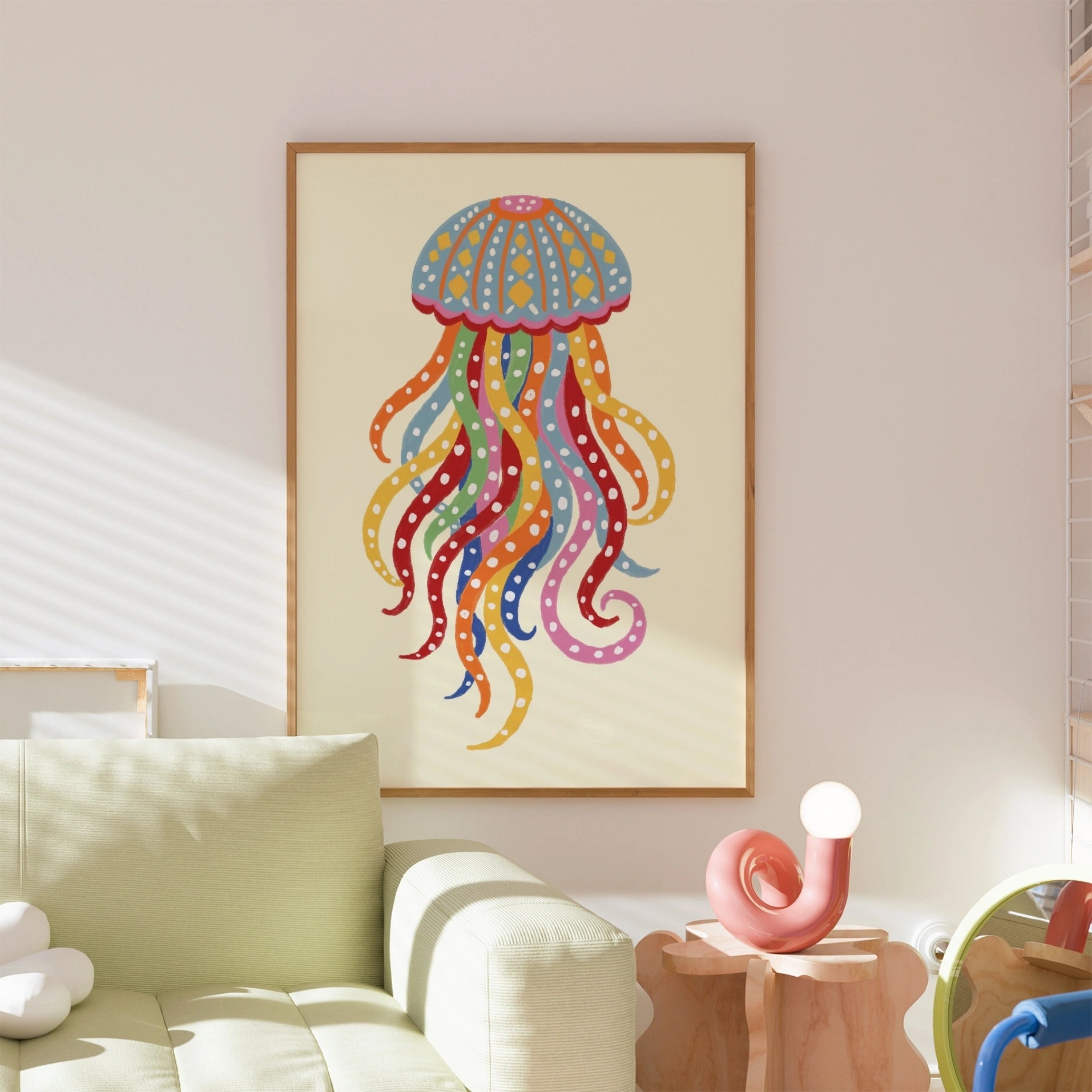 Décoration murale méduses colorées
