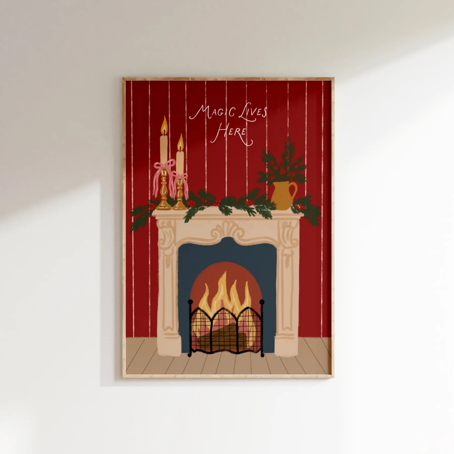 Cozy Christmas Fireplace – Poster di Natale