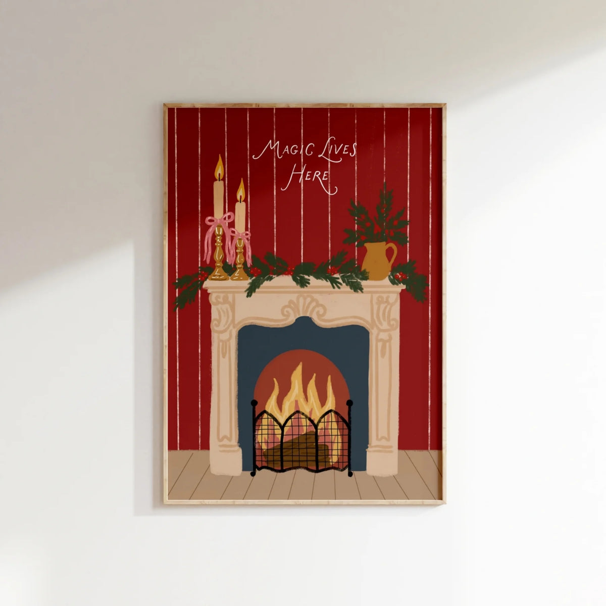 Cozy Christmas Fireplace – Póster de Navidad