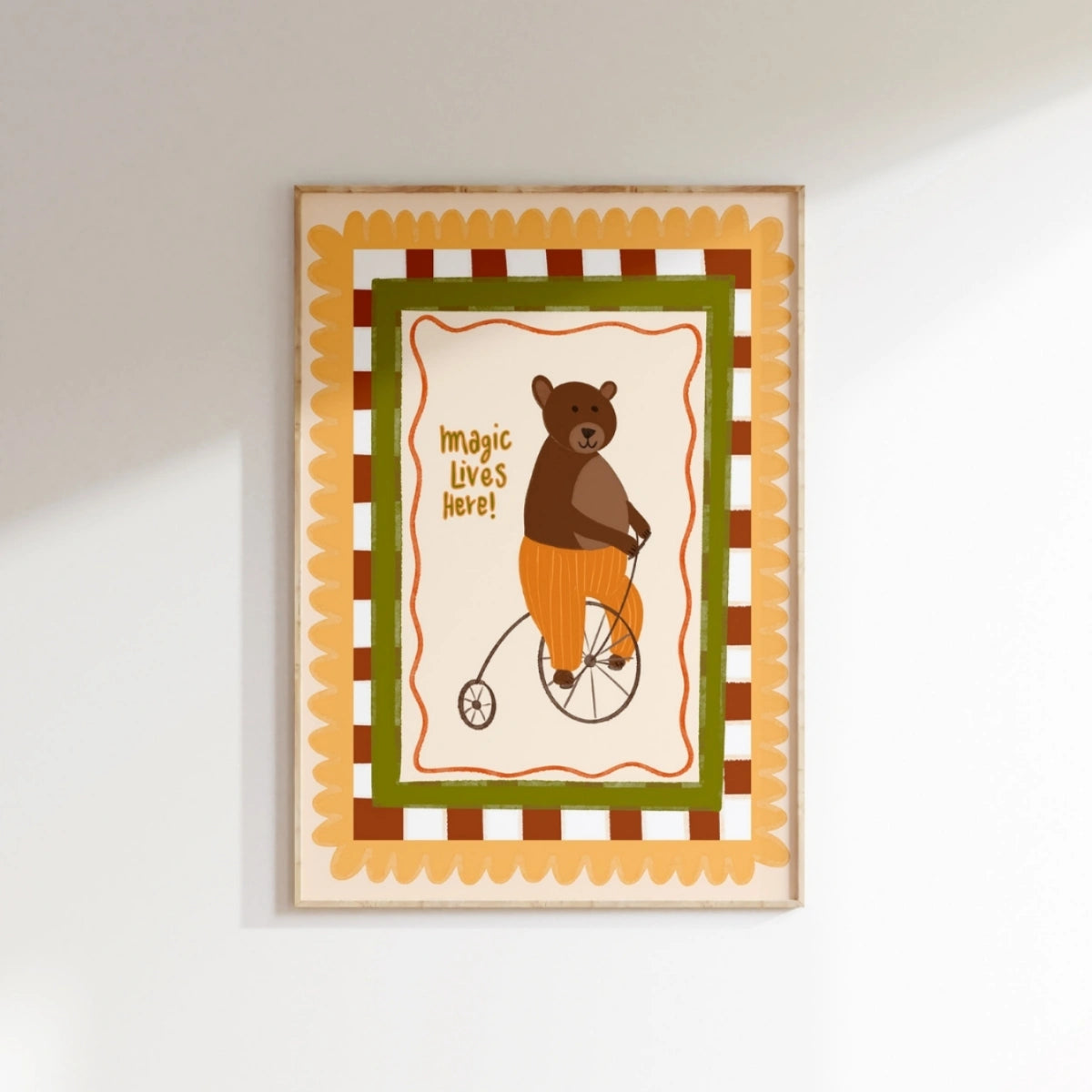 Circus Bear Nursery Print, Colorful Kids Decor