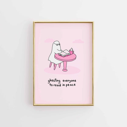 Ghosting Everyone  – Pink Halloween Print