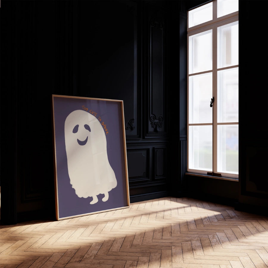 Too Cute to Spook Print – Funny Ghost Halloween Wall Art