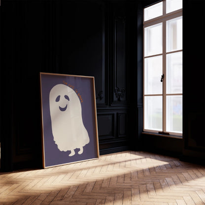 Too Cute to Spook Print – Funny Ghost Halloween Wall Art