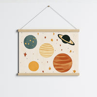 Planets Nursery Print – Cute Space Wall Art for Boys