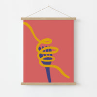 Modern Pasta Wall Art – Bold Spaghetti Illustration Print, Kitchen Wall Decor
