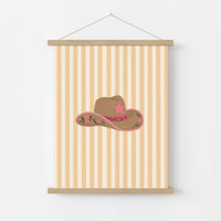Pink Cowgirl Hat Wall Art