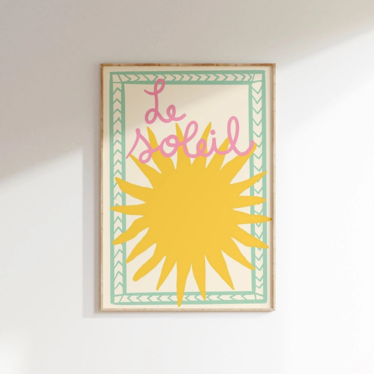 Le Soleil Print – French Summer Sun Wall Art, Coastal Wall Decor
