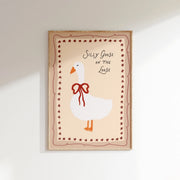 Silly Goose with Red Bow – Nursery & Kids Wall Art