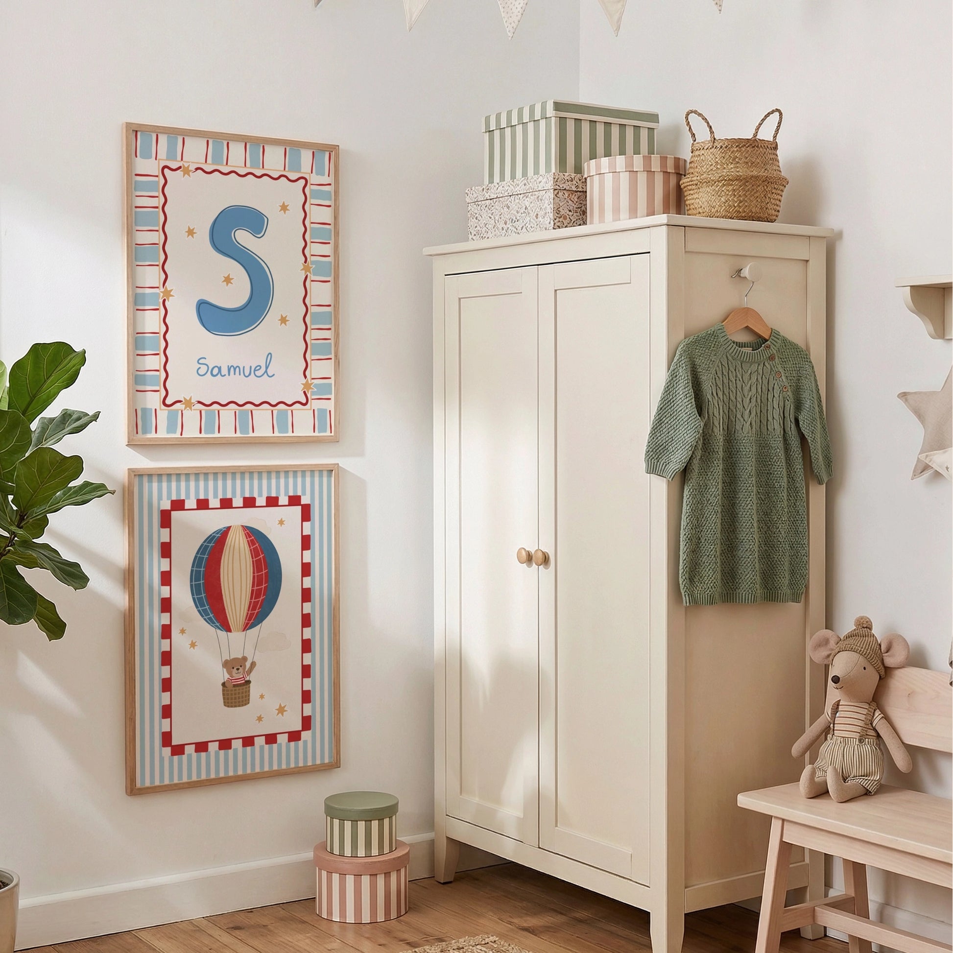 Prints with Customizable Name Set of 3 – Nursery & kids wall art