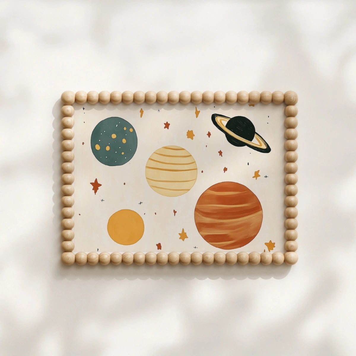 Planets Nursery Print – Cute Space Wall Art for Boys, Space Nursery Decor