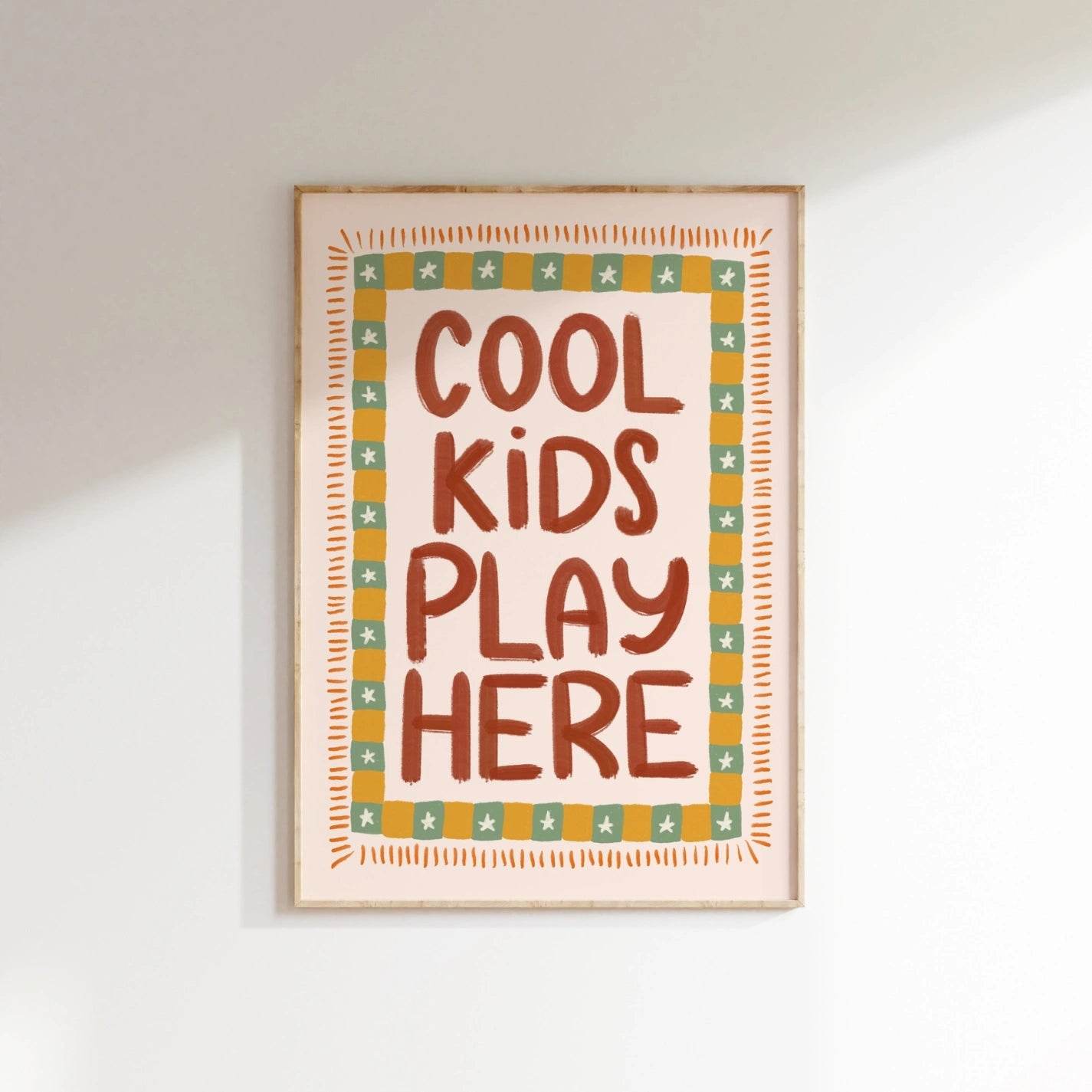 Cool Kids Play Here, Kids Sports Wall Art
