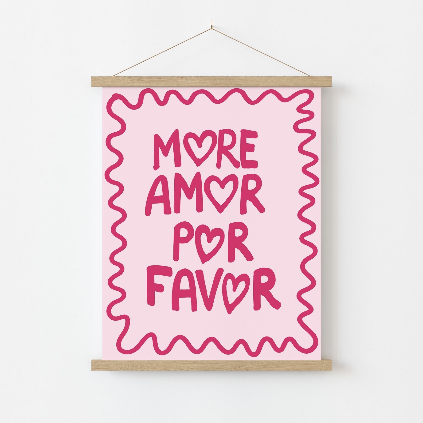 More Amor Por Favor Wall Art – Bold Pink Love Poster