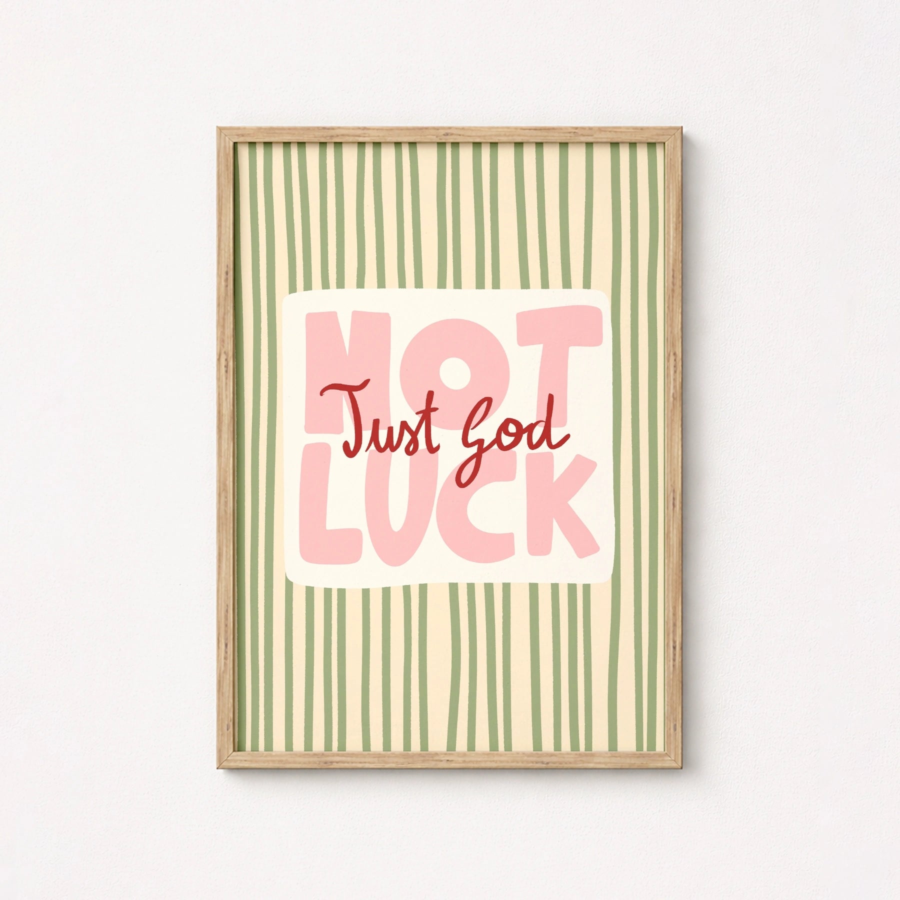 Lámina Cristiana « Just God Not Luck »
