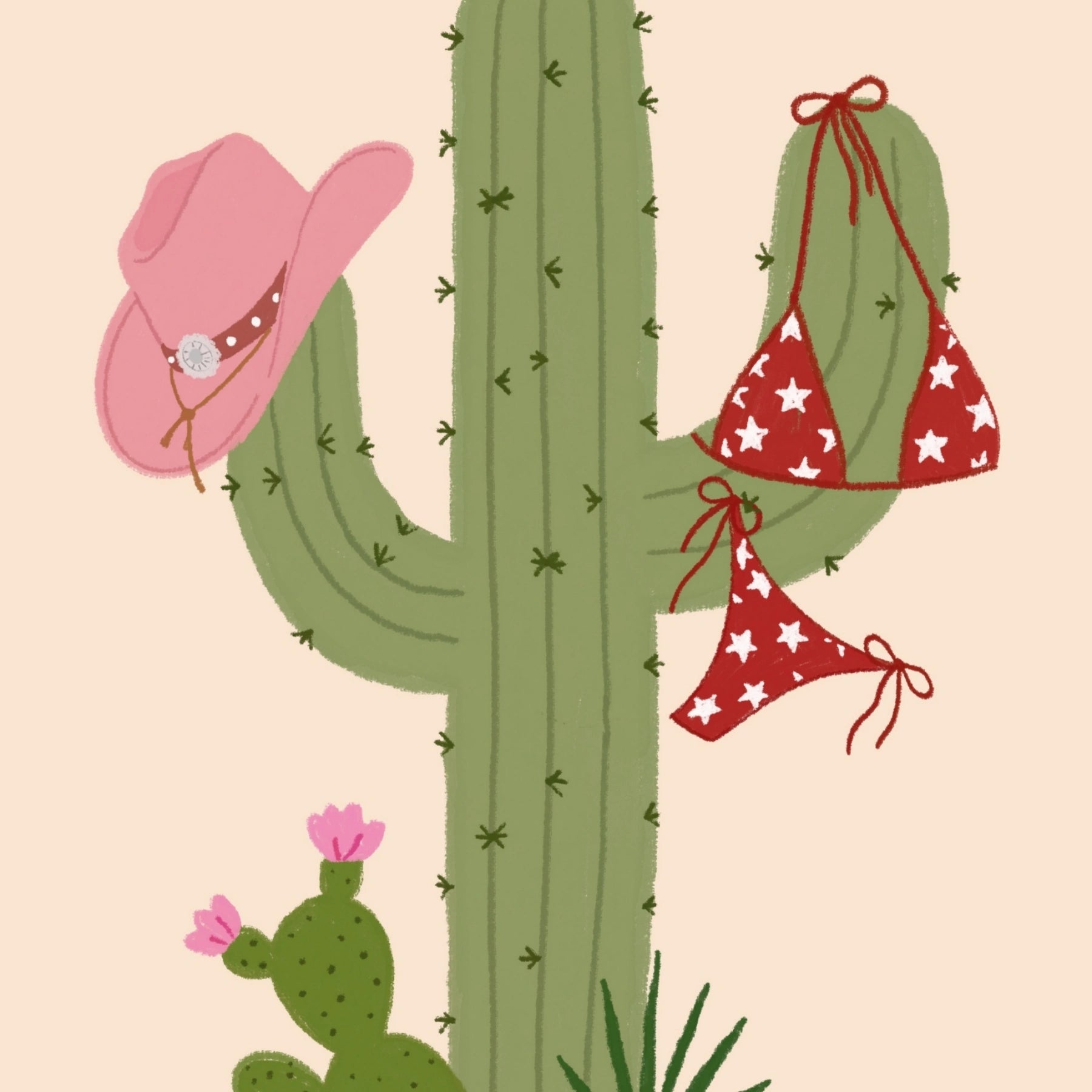 Cowgirl Cactus Wall Art