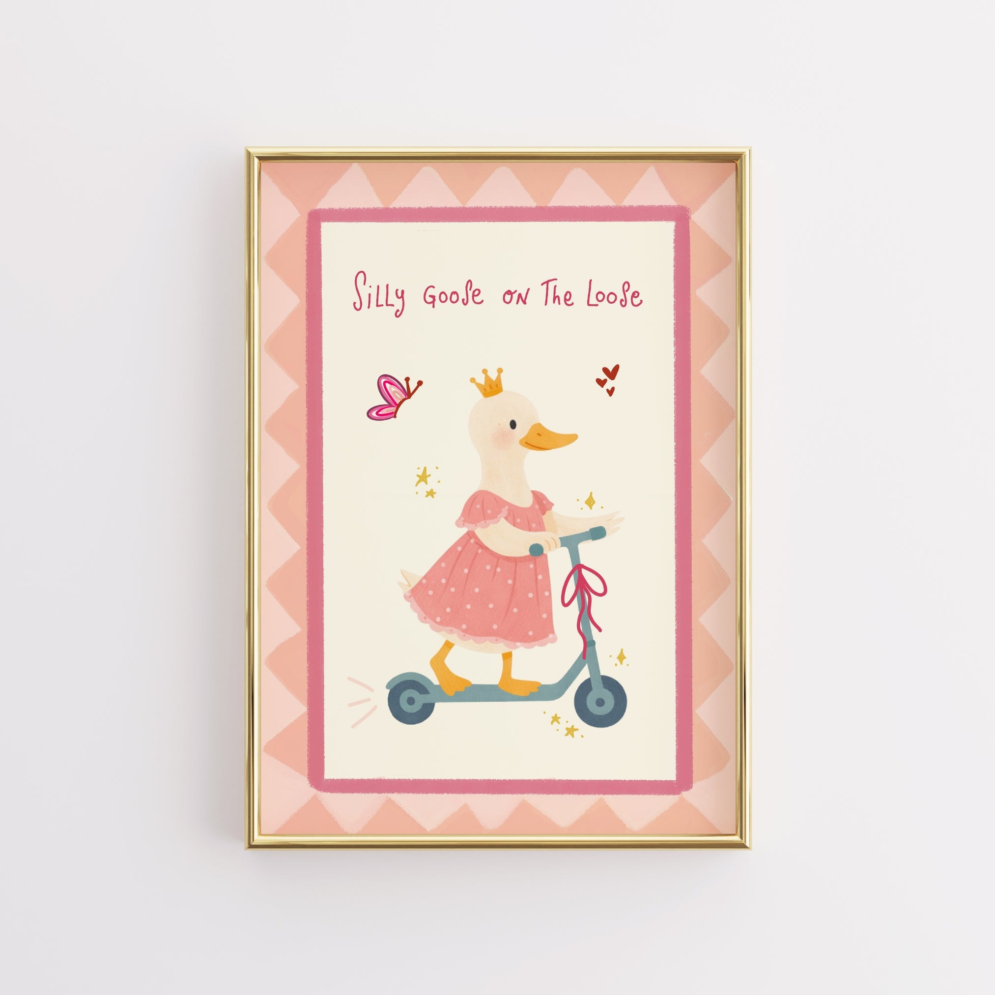 Oie rose rigolote en liberté