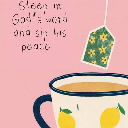 Tea with Jesus Christian Wall Art – Steep in God’s Word