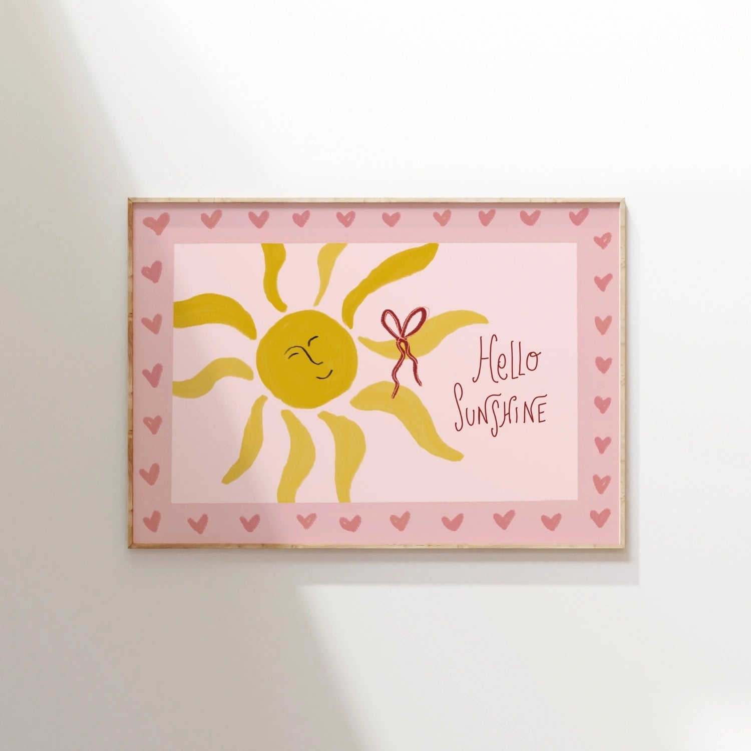 Hello Sunshine Nursery Print, Girls Room Decor