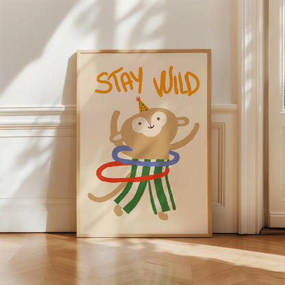 Stay Wild Monkey Print – Fun Nursery Wall Art for Kids