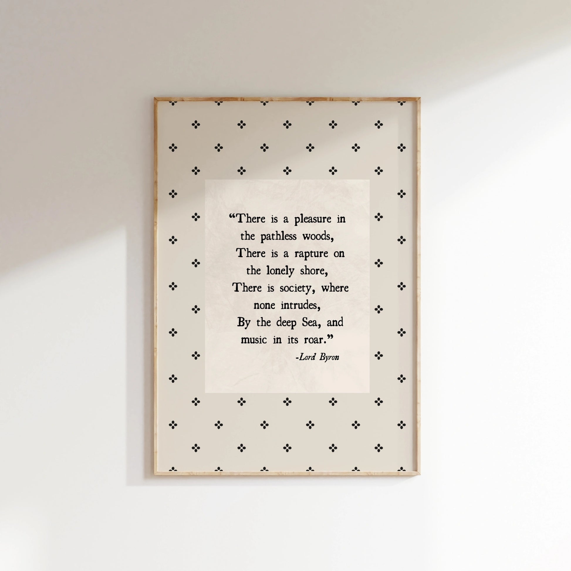 Citation de Lord Byron imprimée – Art mural littéraire