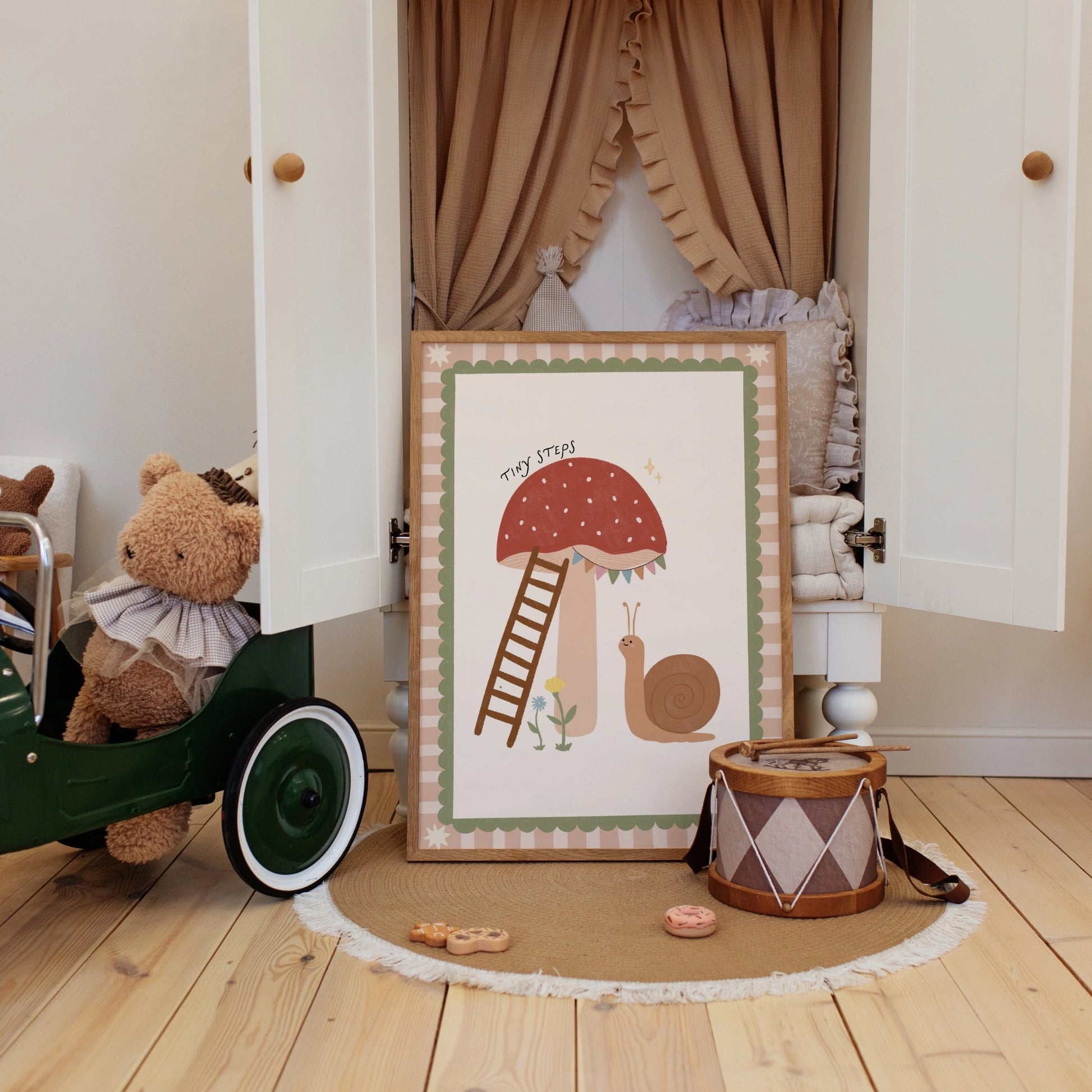 Snail Mushroom Nursery Wall Art