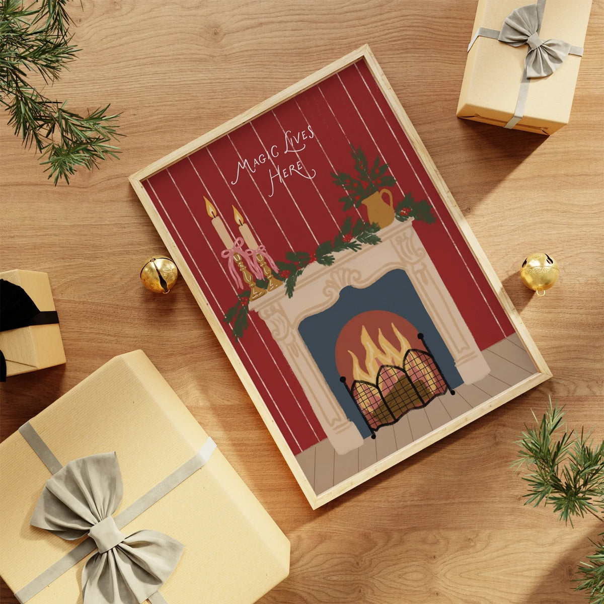 Cozy Christmas Fireplace – Póster de Navidad