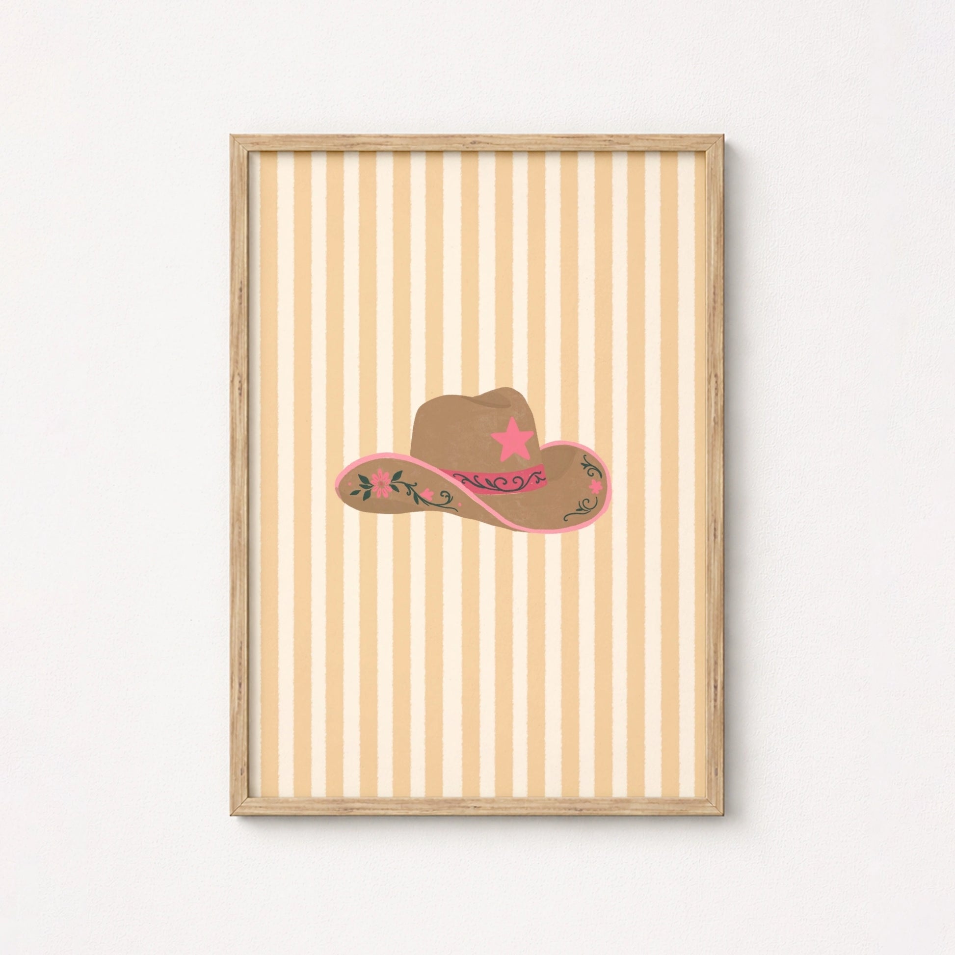Pink Cowgirl Hat Wall Art