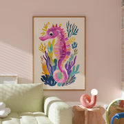 Pink Seahorse – Coastal Wall Art