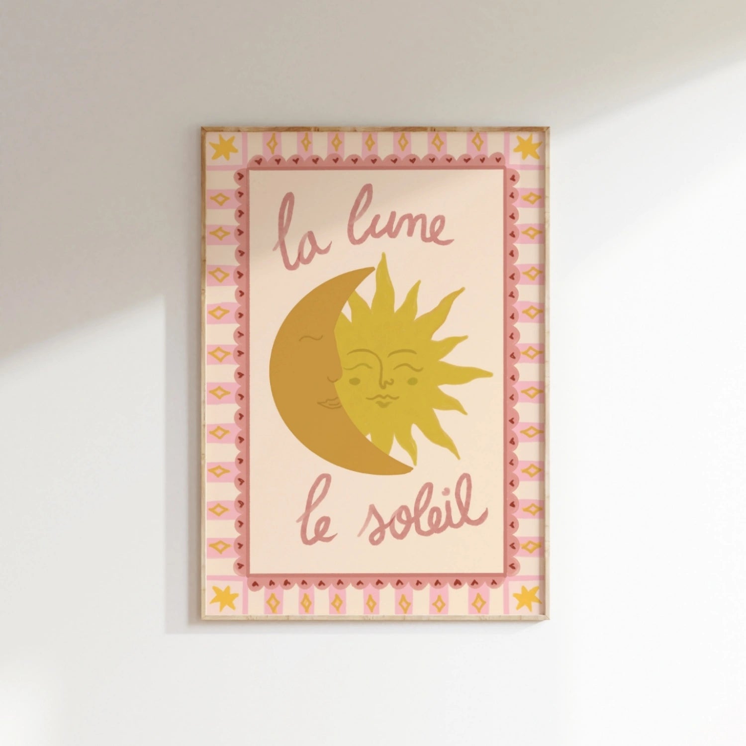 La Lune Le Soleil Nursery Wall Art, Girls Room Decor