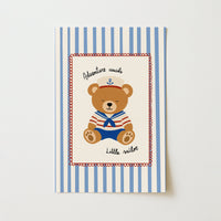 Little Sailor Bear Nursery Print, Boys Room Decor