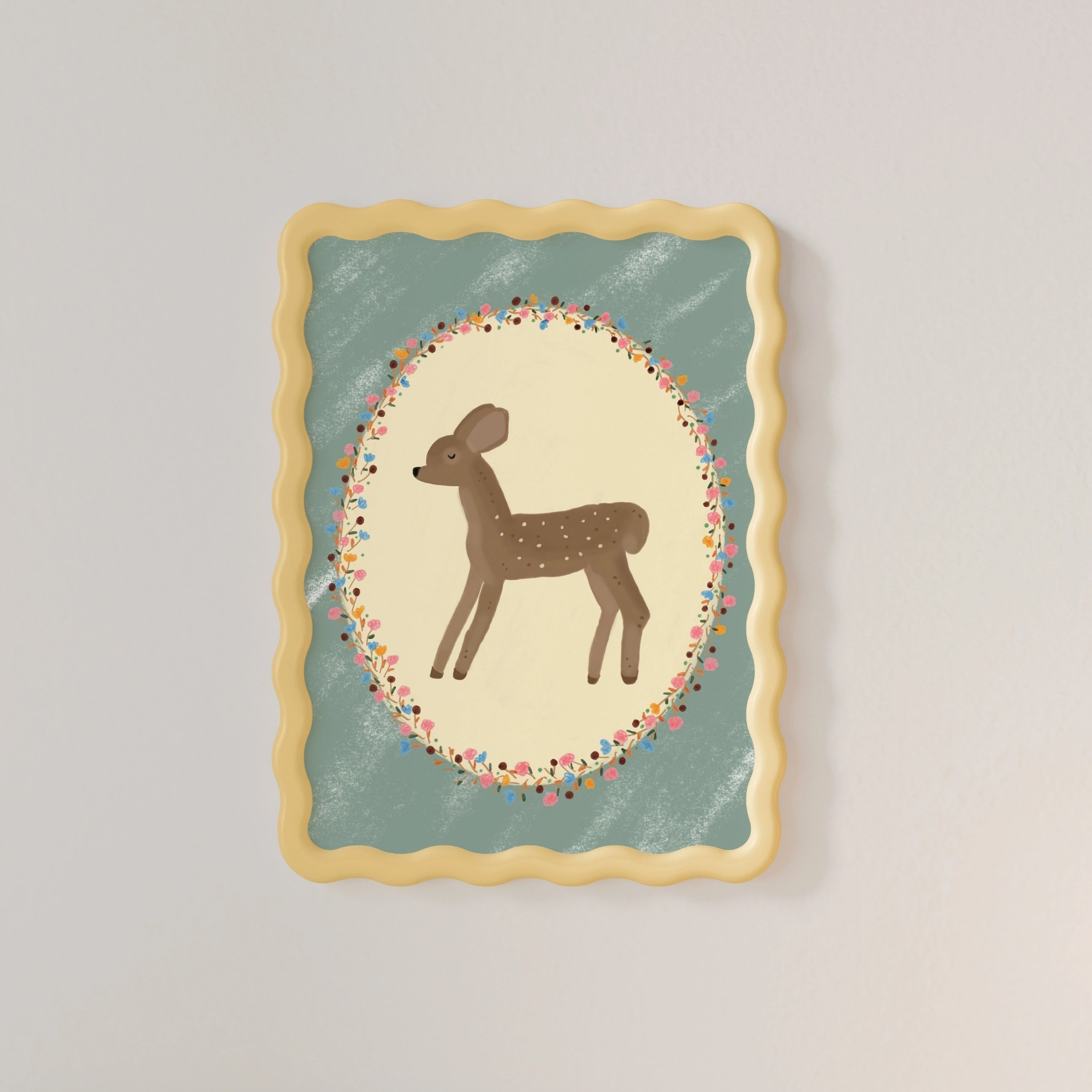 Affiche Cerf Faon Vintage pour Chambre d'Enfant, Décoration Vintage pour Chambre d'Enfant