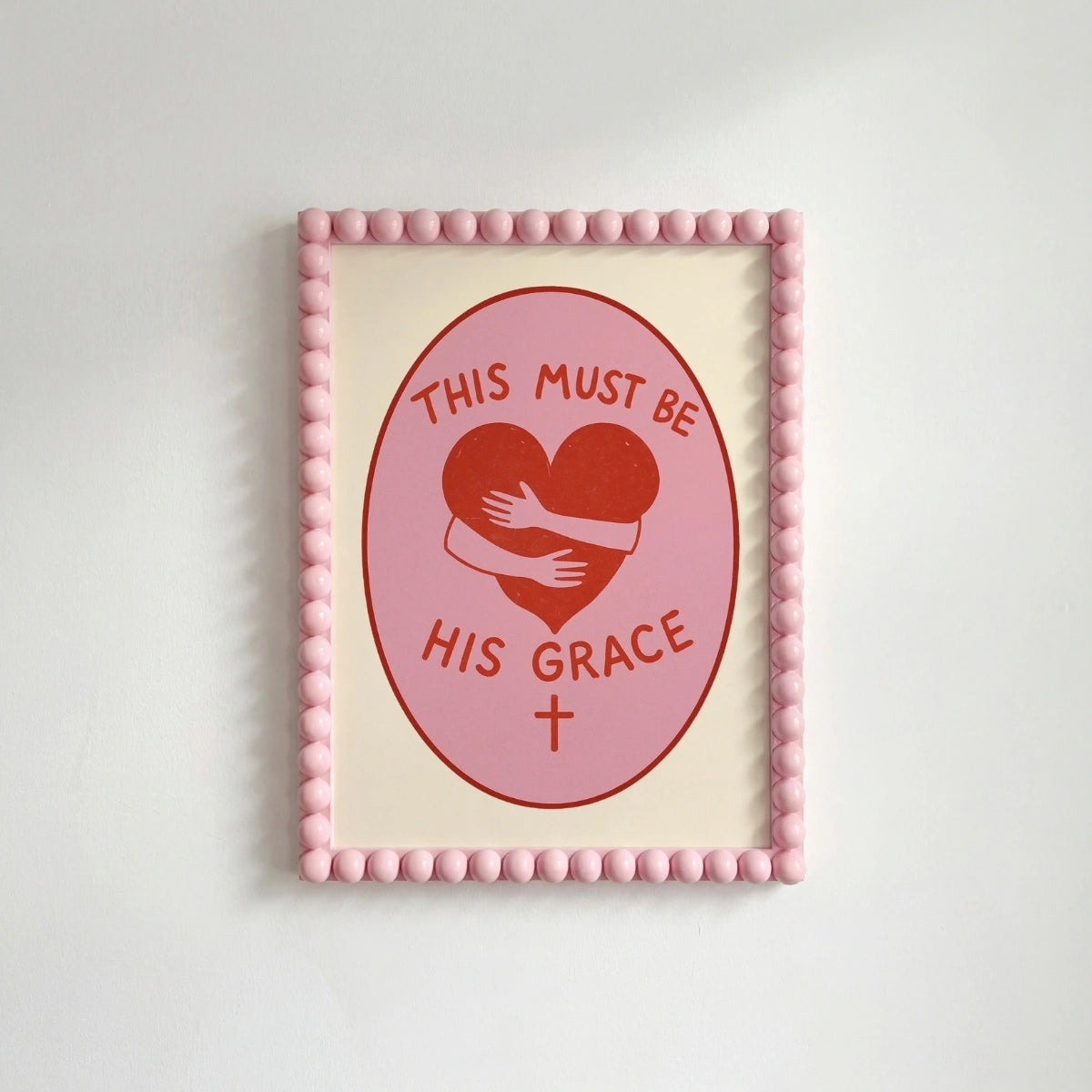 His Grace Wall Art – Christian Love Print, Bible Quote Decor, Christian Wall Decor