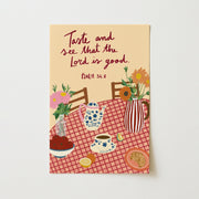 Cozy Faith Table Scene Artwork – Christian Wall Art