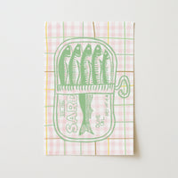 Sardines Wall Art - Coastal Kitchen Fish Print