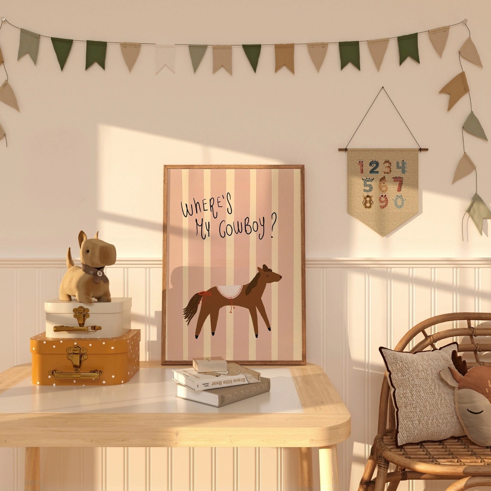 Arte murale vintage raffigurante un cavallo