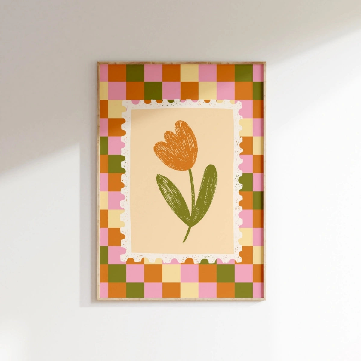 Affiche de crèche Tulipe Orange, Décoration colorée pour enfants