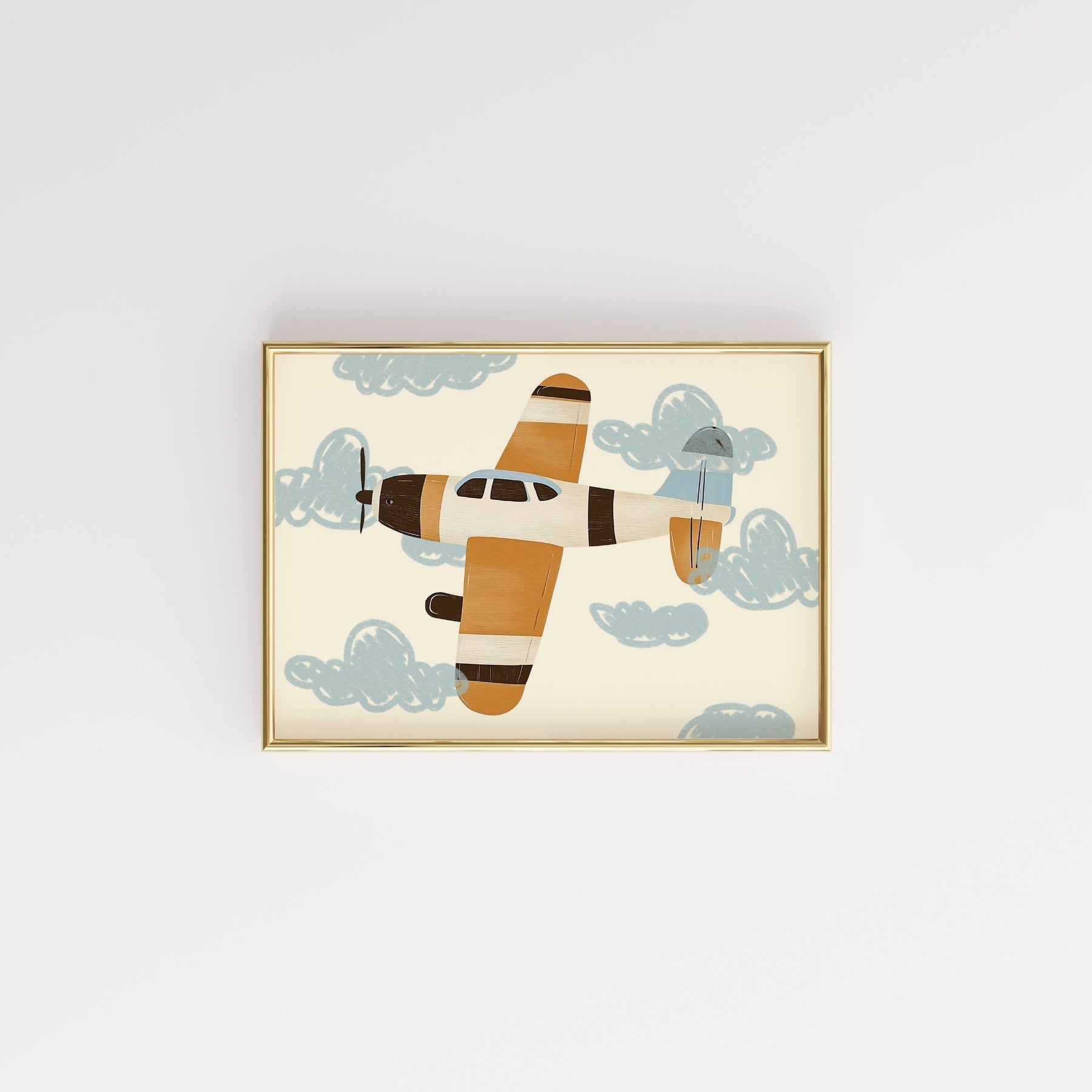 Stampa per cameretta dei bambini con aereo: simpatica decorazione murale per bambini con aereo