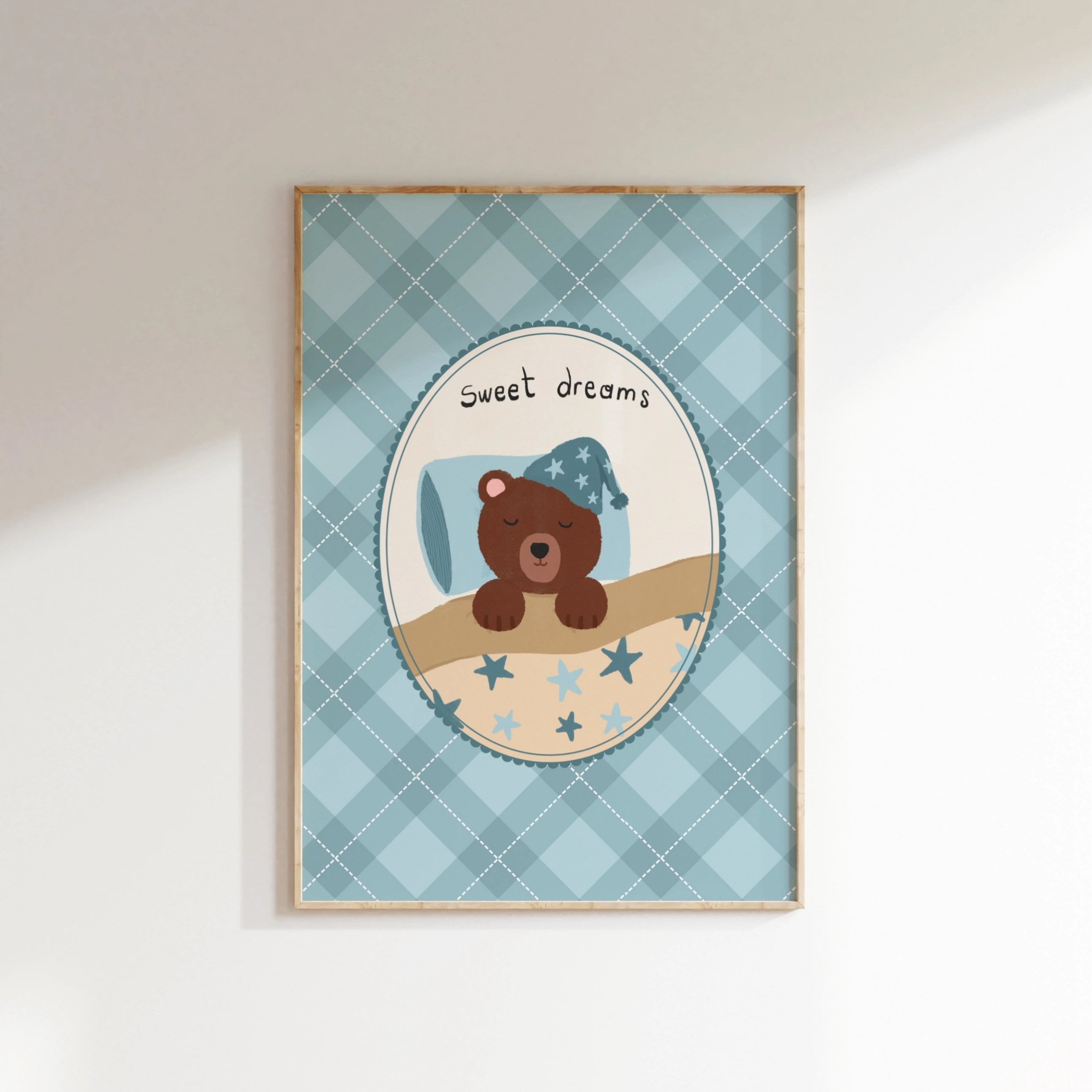 Impression d'ours Doux Rêves pour chambre d'enfant, Décoration vintage pour chambre d'enfant