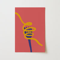 Modern Pasta Wall Art – Bold Spaghetti Illustration Print, Kitchen Wall Decor